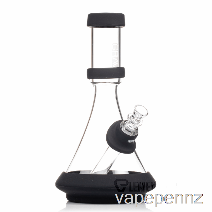 GRAV Deco Beaker in Silicone Clear + Black VAPE NZ